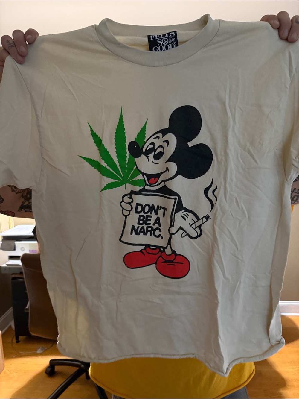Cream Short-Sleeve Graphic Tee - Don't Be A Narc